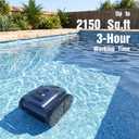 (2026 Upgrade) Cordless Robotic Pool Cleaner, 180 Mins Runtime Robotic Pool Vacuum for Inground Pools, Wall & Waterline Climbing Automatic Pool Vacuum with Sonar Navigation, Pool Up to 2150 Sq.ft