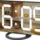 WulaWindy Digital Alarm Clock, Large LED Display, with USB Charger, Snooze Function Dim Mode Wall Hanging Beside Desk Clock for Bedroom Black Room Decor