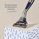 Harry's Original Shaving Kit for Men - Razor Handle and 3 Razor Blade Refill Cartridges - German Engineered - Chrome Edition (Navy)