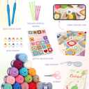 Katech Crochet Kit for Beginners, 50 Granny Squares Crochet Kits for Adults Beginner Learn to Crochets w/Step-by-Step Video Tuturials, Knitting Kit w/1378yds Yarn Granny Square Card Deck- 80% Cotton (Blue-purple gradient)