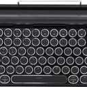 Adventurers Typewriter Style Retro Mechanical Keyboard LED Backlight 83 Keys Bluetooth 5.0 Blue Axis, Suitable Desktop Computers/Laptops Mac/Mobile Punk Keys, Black, 12.8 x 6.6 x 1.6 inches