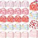 JOYIN 24 Pcs Valentines Day Gift Treat Boxes, Cookie Boxes with Colorful Heart shaped Design for Kids Party Favor, Classroom Exchange Prizes, Valentines Candy Boxes (pink)
