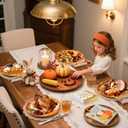 2 x 100Pcs Thanksgiving Oval Paper Plates and Napkins Set, 10" x 12" Large Disposable Party Plates for Fall Party and Thanksgiving Day