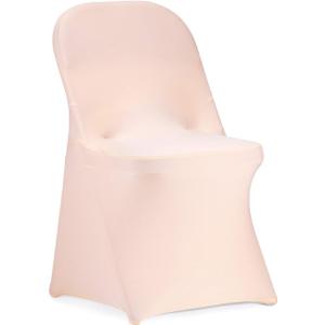Peomeise Stretch Spandex Folding Chair Cover for Wedding Party Dining Banquet Event (Blush Pink,25pcs)