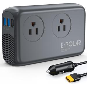 300W Car Power Inverter Pure Sine Wave with 60W PD USB-C, Power Inverters for Vehicles DC 12V to 110V AC, Car Inverter Power Outlet with XT60 Cable (Grey)