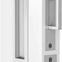 Dontay Pocket Door Handle and Edge Pull, Narrow Modern Rectangular Keyed Entry Function, Recessed Sliding Door Hardware for 1 3/8 to 2 3/16 Thickness Door (Privacy Lock, Brushed Nickel, 1 Pack)