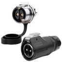 CNLINKO LP-28 2-Pin Waterproof Connector Screw Lock Circular Connector, IP68 Quick Plugging Aviation Connector, M28 Single Hole Socket Panel (2-PIN Screwing)