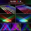 Betopper 10x15w RGBW Moving Beam LED Light Bar,10 Eye Stage Light Strobe Beam Like Spider RGBW 4IN1 DMX 512 & Sound Activated DJ Lighting for Theater KTV Club Ball Disco Event L1015 (2)
