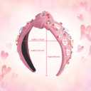 2 Pack Valentines Day Headbands for Women Girls Knot Jeweled Rhinestone Hair Accessories Pink Red Heart Clothes Outfit Gifts