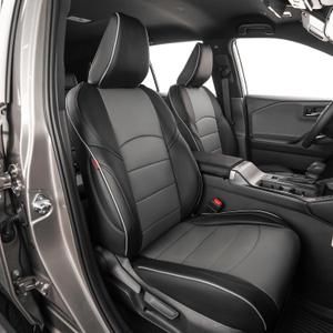 EKR Rav4 Seat Covers Custom Fit for Toyota Rav4 (Hybrid) SE/XSE 2026,Waterproof Car Seat Cover Full Set for SUV,Factory-Style Interior Upgrade,Faux Leather(Black/Gray)