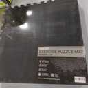 AIRHOP 0.56in Thick 96 Sq Ft Exercise Equipment Mats, 24 Tiles Upgraded Rubber Top with High Density EVA Foam, Large Interlocking Puzzle Gym Flooring for Home Gym, Heavy Weight Workout,Black