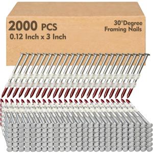 30 Degree Framing Nails 3" x .12" for 30-35 Degree Framing Nailer, 30° - 0.12" x 3"