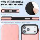 for iPhone 17 Pro Wallet Case with [RFID Blocking] Card Slot, MagSafe-FitPU Leather Strong Magnetic Flip Fold Protective Phone Case for iPhone 17 Pro Case Wallet,Pink