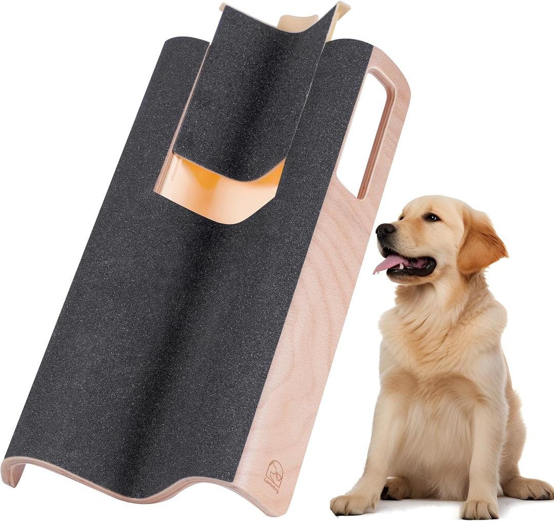 M-Shaped Dog Scratch Pad for Nails with Treat Box, Dog Nail Scratch Board for Large Dogs, Dog Nail File Toy and Shorten Dogs Side Nail Easier (with Treat Box, L)