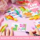 JOYIN 28 Pcs Valentine's Day Slingshot Dinosaur Toys with Cards, Strentchy Multi-Color Dinosaur Finger Toys for Valentines Day Boys Girls Kids Classroom Prize Treats Goodie Bag Stuffers Party Favors