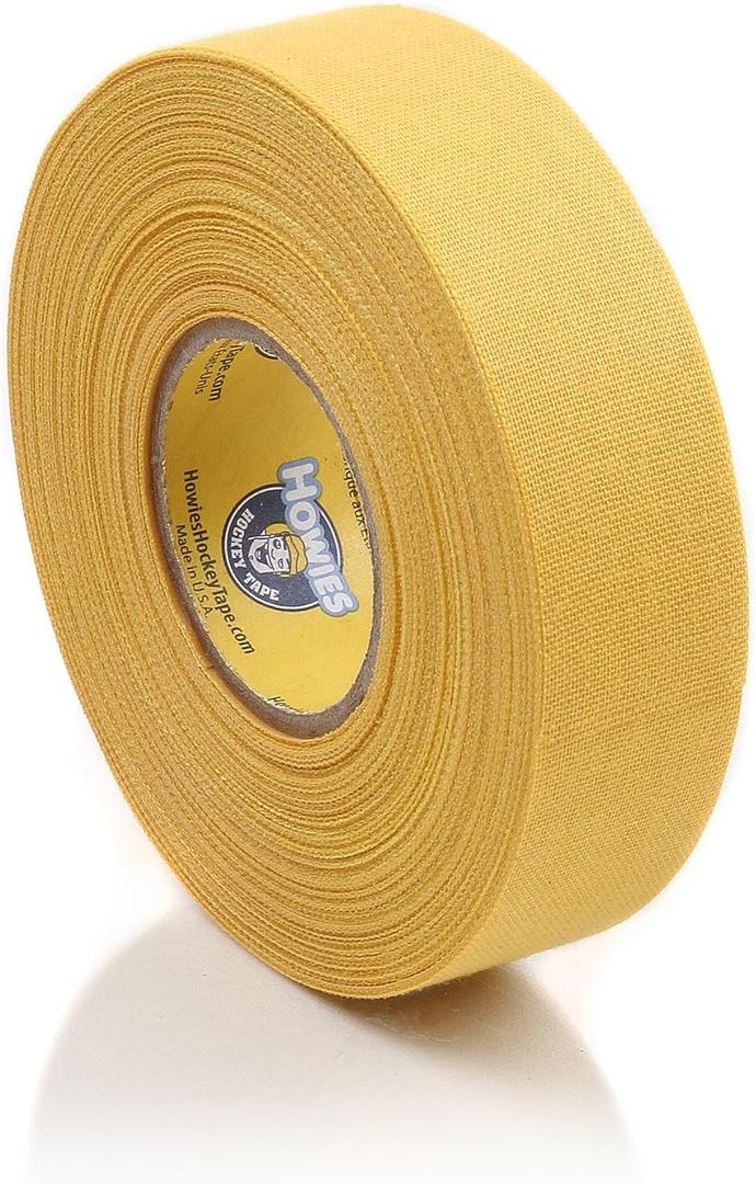 Howies Hockey Tape - 1 Pack Cloth Stick Tape - Multiple Color Options - Strong, Long-Lasting Grip for Hockey Stick, Lacrosse and Baseball (Yellow)
