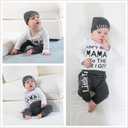 TUEMOS Newborn Infant Baby Boy Clothes Letter Print Romper Pants Set Hat 3PC Outfits Set (Preemie, White02)