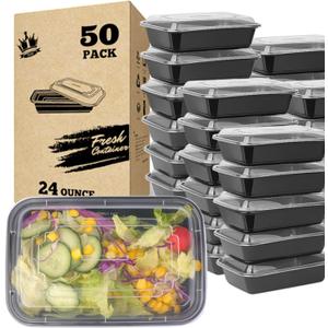 Meal Prep Containers With Lids, to Go Food Containers BPA Free, Stackable, Leak Resistant, Bento Box, Microwave, Dishwasher, Freezer Safe (24, ounces)
