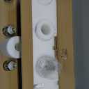 Mecgirn Milk Glass Vanity Lights for Bathroom, 4 Light Brass Bathroom Light Fixtures Over Mirror, Ceramic E26 Sockets Wall Mounted