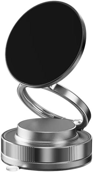360 Vacuum Magnetic Phone Holder, Magnetic Suction Phone Mount for MagSafe Case, Hands-Free Suction Cup Phone Holder for Gym/Mirror/Shower/Smooth Surface, Compatible with iPhone 16 15 Black