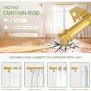TKZTKZ Sturdy Durable Curtain Rod:Gold Curtain Rods for Windows 18-28 Inch,Adjustable Heavy Duty Curtains Rod for Bedroom/Kitchen/Dorm/Apartment/Door,Small Modern Decorative Drapery Rods (All-Metal)