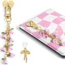 Kaciola Charm Chains for Kindle, Cute E-reader Phone Charm Bracelets Accessories Gift for Reader Booklovers Women Men, Charms Compatible for Kindle/E-Reader/Phone (B01-B07)