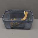 Cheardia 2 Pack Picnic Baskets, Metal Mesh Harvest Basket with Foldable Wooden Handle, Rectangle Garden Storage Basket Bin for Vegetable Fruit Garden Kitchen Cabinet Picking Gathering, Blue