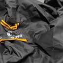 [Upgraded 1000D Heavy Duty Fabric] 48 Inch Fire Pit Cover Round for 46- 48 Fire Pit/Tables, Waterproof Tear & Fade Resistant Firepit Cover with Buckle, Drawstring, Air Vent (48D x 24H, Black)