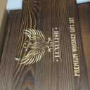 Whiskey Decanter Gift Set with Handcrafted Wooden Box, Twisted Bourbon Decanter, 2 Crystal Glasses, 8 Stainless Steel Ice Cubes, 2 Slate Coasters and Tongs, Whiskey Gifts for Men Dad