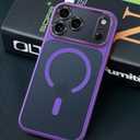 Magnetic for iPhone 17 Pro Max Case with Integrated Camera Protection, [Seamless Work with Magsafe] [Military Grade Shockproof] [Covered Camera Control Button] Case for iPhone 17 Pro Max 6.9'', Purple