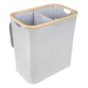 Foldable Bamboo Laundry Hamper with Lid - Decor Essentials for Any Room - Extra Large - Rectangular - Gray