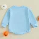 Baby Boy Girl Halloween Boo Outfit Candy Corn/Pumpkin/Spiderweb Oversized Sweatshirt Romper Newborn Fall Clothes (Blue)