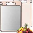 2-IN-1 Titanium Cutting Board for Kitchen Pure Titanium and Wheat Straw PP Scratch-Resistant 15.8x10.6 Inch, (Beige Titanium)