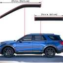 Lightronic Extra Durable Clip-on in-Channel Auto Vent Window Visor, Fits 2020-2025 Ford Explorer, UV Protection Rain Guard, Original Wind Deflector, No-Drill Easy Install, Dark Smoke, 4-Pcs