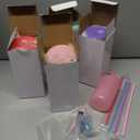 9 Pcs Christmas Snow Globe Tumbler Supplies Including 16 oz Snowglobe Cups with Lids and Straws Squeeze Bottle Bent Spout Syringe Tweezer Funnels for Glitter Snow Globe DIY Craft Gift(Colorful Cap)