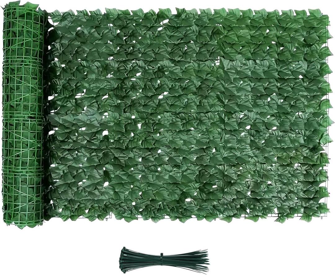 UPGRADE Artificial Ivy Privacy Fence Screen 39.4 x 118 Inch, Faux Ivy Hedge Wall Panel for Garden, Balcony, Fence & Patio, UV Resistant Decorative Greenery Privacy Screen