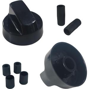 2 Pack Universal Control Knobs Replacement with 6 Adapters - Wide Application for Oven Stove Range Universal Stove Knobs Black