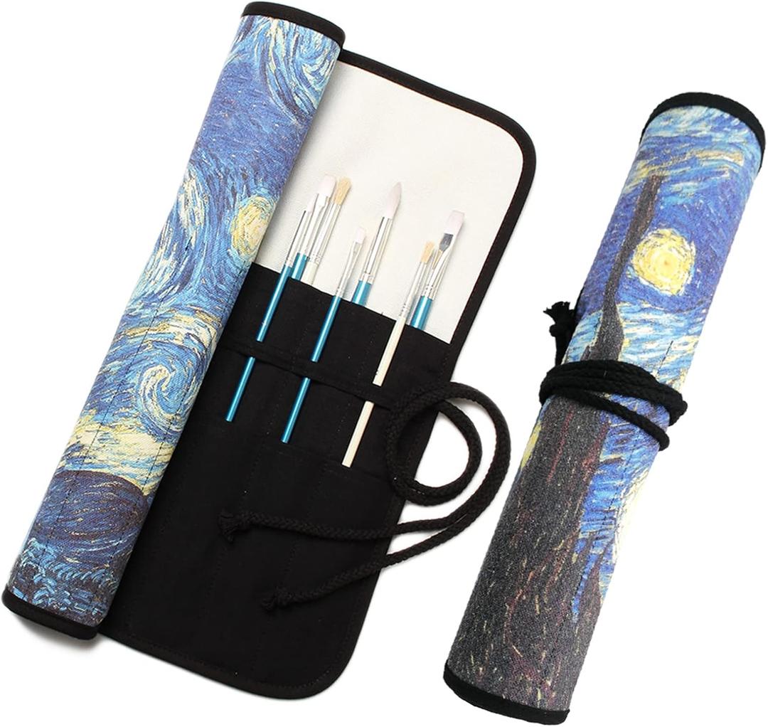 Funny live Paint Brush Holder Art Supplies, Artist Brush Holder & Storage Organizer Roll-Up Case Bag, Protect Acrylic Oil Watercolor Paintbrushes (Starry Night 20 Slot Pockets) Funny live Paint Brush Holder Art Supplies, Artist Brush Holder & Storage Organizer Roll-Up Case Bag, Protect Acrylic Oil Watercolor Paintbrushes (Starry Night 20 Slot Pockets)