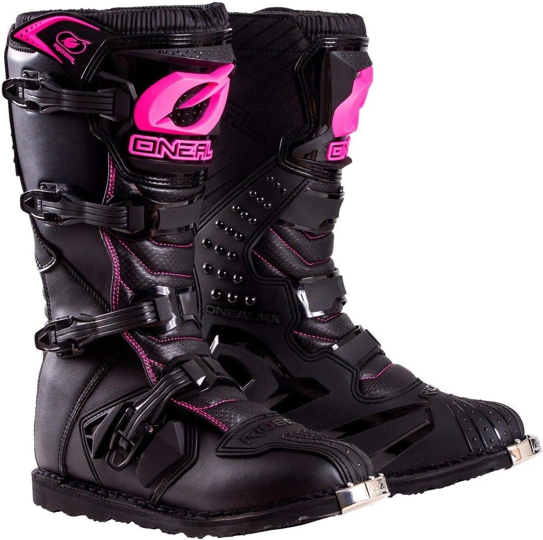 O'NEAL 0325-708 Womens New Logo Rider Boot (Black/Pink, Size 8) (Black)