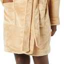 Amazon Essentials Women's Mid-Length Plush Robe (Tan), S 