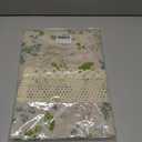 Farmhouse Cotton Linen Tier Curtain 19.6 Inch Long Elegant Floral Lace Window Valance Kitchen Bathroom Short Curtain, 1 Panel, Leaves and Flower on Beige