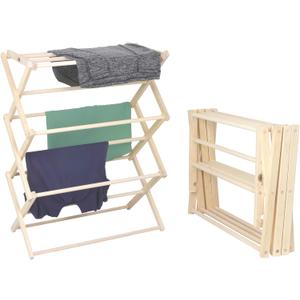 Pennsylvania Woodworks Premium American Maple Clothes Drying Rack - Handcrafted in Pennsylvania - Solid Wood Construction, Collapsible, Eco-Friendly Laundry Solution (Medium)