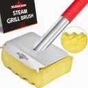 XUDAKAIXIN Grill Brush Bristle Free,Aramid Fiber Wavy Pad Seamless-Fit Cast Iron/Stainless-Steel Grates,BBQ Replaceable Scraper Cleaning Head,Safe Grill Cleaner for Outdoor Grill,Gifts for Men/Dad (Yellow)