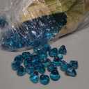 GASPRO 10 Pound Fire Glass Diamonds 1 Inch, Fire Pit Glass Rocks for Gas Fireplace and Fire Pit, Caribbean Blue, High Luster