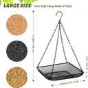 MIXXIDEA Hanging Bird Feeder Tray 11x11 Inches, Metal Mesh Platform Seed Feeder with Durable Chains for Outdoors Outside Great for Attracting Wild Birds, 1 Pack