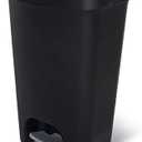Glad 13 Gallon Trash Can | Plastic Kitchen Waste Bin with Odor Protection of Lid | Hands Free with Step On Foot Pedal and Garbage Bag Rings, Black