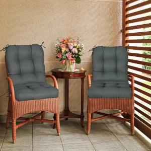 42 in. L x 21 in. W x 4 in. H Outdoor/Indoor Seat/Back Chair Cushion, Set of 2, Gray