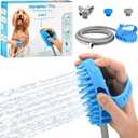 Aquapaw Pro Pet Bathing Tool  Large Sprayer and Scrubber in One  Works with Indoor Shower or Outdoor Garden Hose  for Large Dog and Cat Grooming  Hose and Shower Adapters Included & 8 Foot Hose