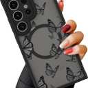 OOK Magnetic for Samsung Galaxy S24 Ultra Case [12FT Military Grade Drop Tested] [Compatible with MagSafe] Protective Full Body Protection Phone Case for S24 Ultra Case, Black Butterfly