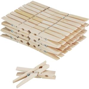 Wooden Clothes Pins,50 Pack, 2.9 Inch, Large Natural Birchwood Rust, Moisture Resistant Clothes Pegs, Heavy Duty Clothespins,Clothes Pins for Craft, Clips for Pictures